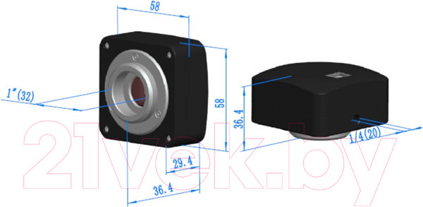 Изображение товара Камера цифровая для микроскопа ToupCam UCMOS05100KPA / 29111