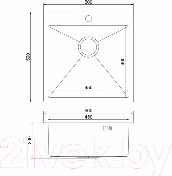 Изображение товара Мойка кухонная Mixline Pro 547229 (сатин, с сифоном)