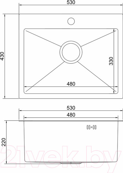 Изображение товара Мойка кухонная Mixline Pro 547234 (черный графит, с сифоном)