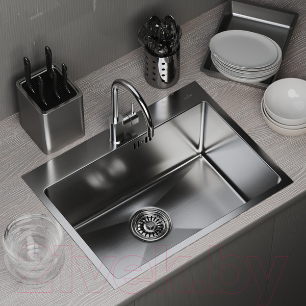 Изображение товара Мойка кухонная Mixline Pro 547235 (сатин, с сифоном)