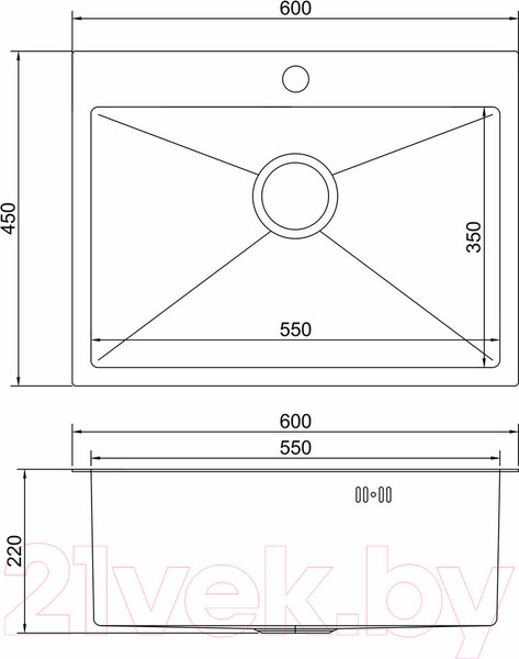 Изображение товара Мойка кухонная Mixline Pro 547236 (черный графит, с сифоном)