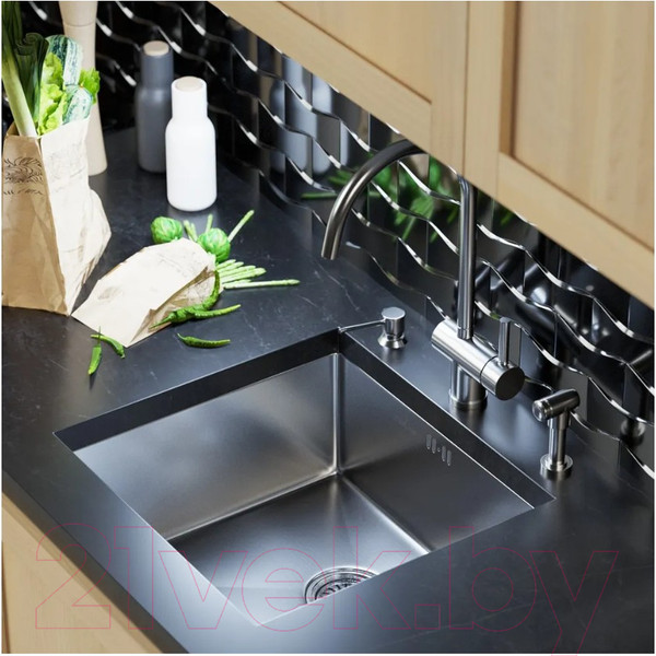 Изображение товара Мойка кухонная Mixline Pro 548564 (сатин, с сифоном)