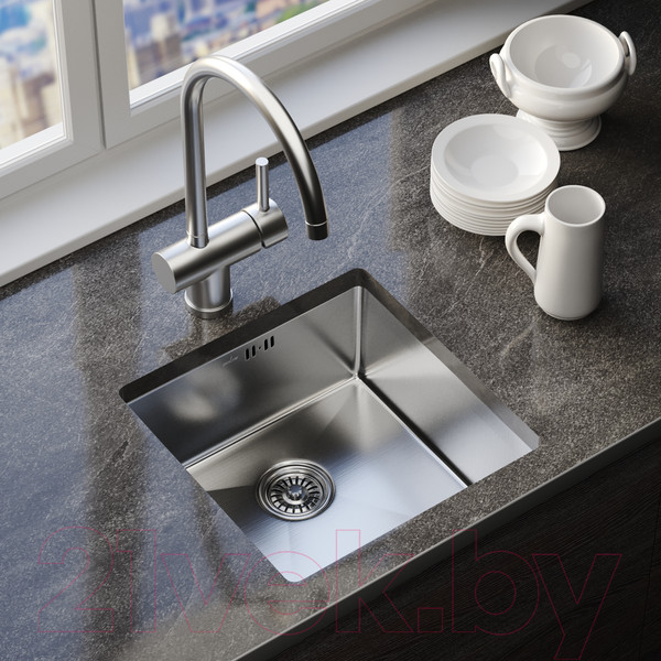 Изображение товара Мойка кухонная Mixline Pro 547225 (сатин, с сифоном)