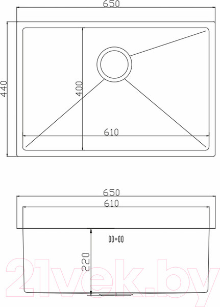 Изображение товара Мойка кухонная Mixline Pro 548572 (сатин, с сифоном)
