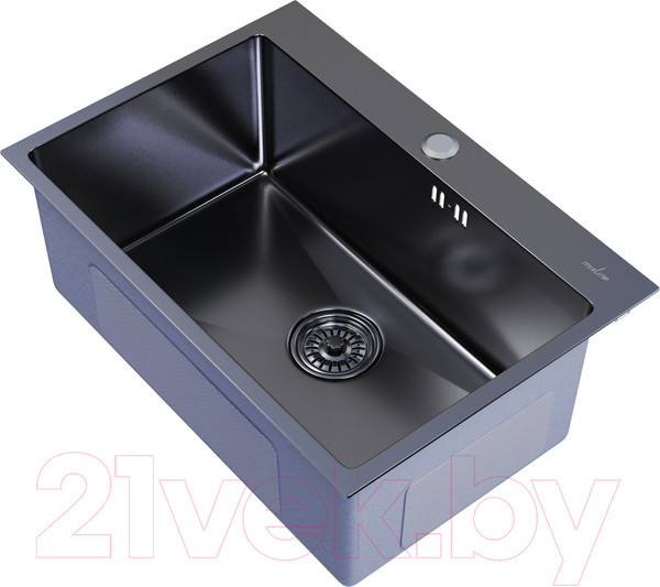 Изображение товара Мойка кухонная Mixline Pro 547238 (черный графит, с сифоном)
