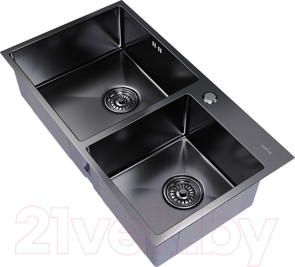 Изображение товара Мойка кухонная Mixline Pro 547241 (черный графит, с сифоном)