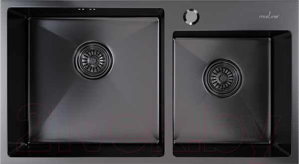 Изображение товара Мойка кухонная Mixline Pro 547241 (черный графит, с сифоном)
