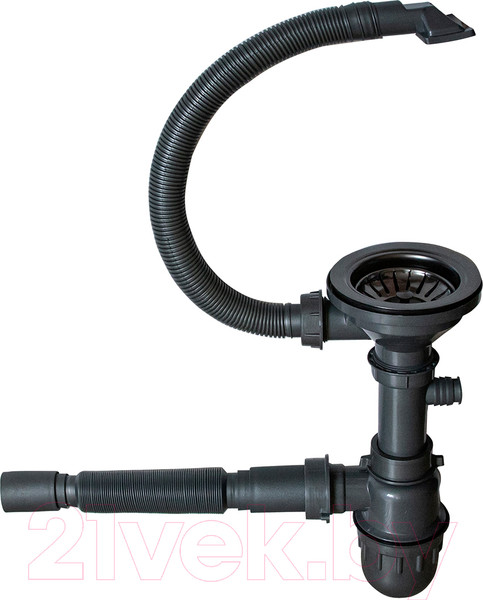 Изображение товара Мойка кухонная Mixline Pro 547232 (черный графит, с сифоном)