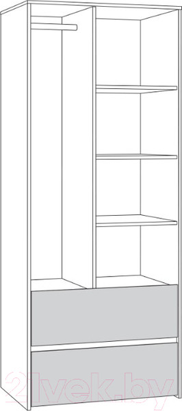 Изображение товара Шкаф Mobi Торонто 13.333 (белый PE шагрень/стальной серый 1700 PE)