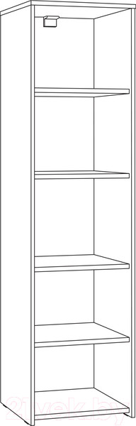 Изображение товара Стеллаж Mobi Торонто 13.13 комбинированный (белый PE шагрень/стальной серый 1700 PE)