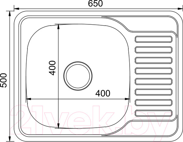Изображение товара Мойка кухонная Mixline R 533712 (с сифоном)