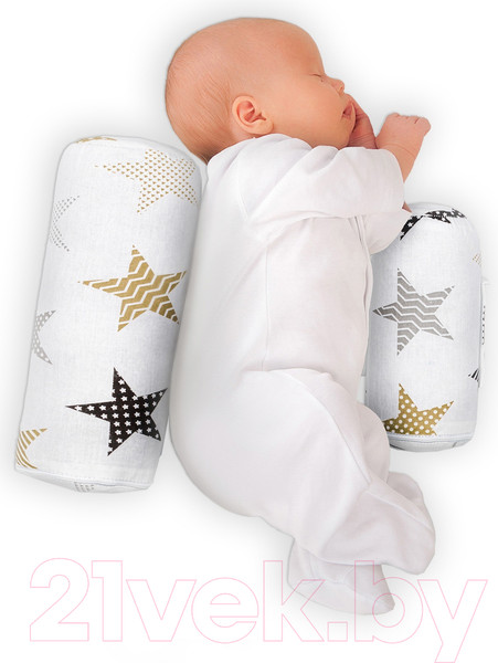 Изображение товара Подушка-позиционер Amarobaby Nature Anatomy Звезды пэчворк / AMARO-40NA-ZP