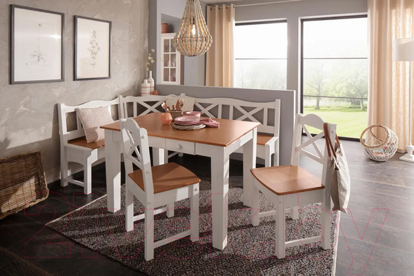 Изображение товара Набор стульев Dipriz Vanda / Д.9120.02 (4шт, белый воск/черри)