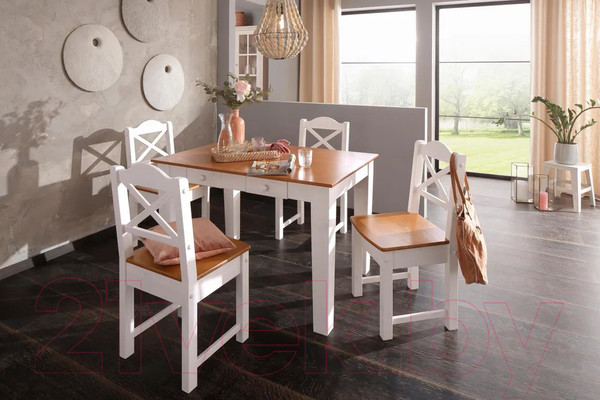 Изображение товара Набор стульев Dipriz Vanda / Д.9120.02 (4шт, белый воск/черри)