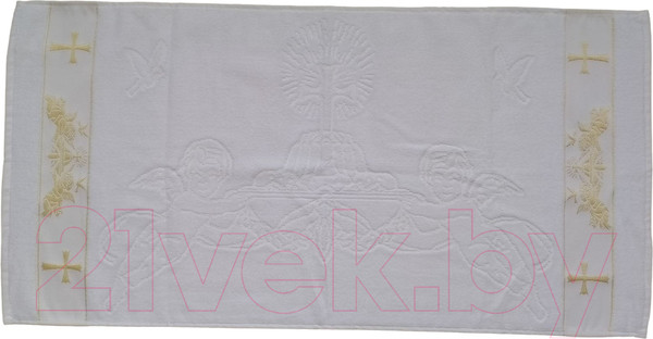 Изображение товара Крестильное полотенце Goodness Ангел 50x90 (белый/вышивка золото)