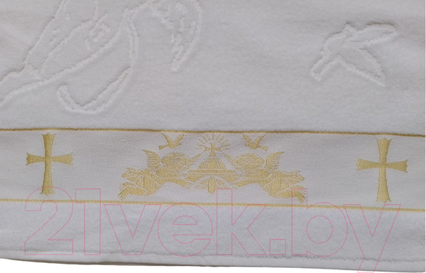 Изображение товара Крестильное полотенце Goodness Ангел 50x90 (белый/вышивка золото)