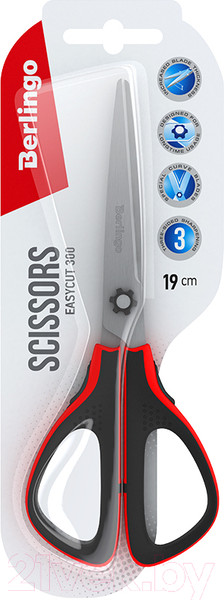 Изображение товара Ножницы канцелярские Berlingo Easycut 300 / DNn_19035_b (красный)