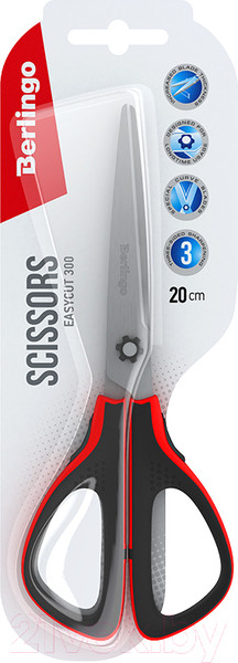 Изображение товара Ножницы канцелярские Berlingo Easycut 300 / DNn_20035_b (красный)
