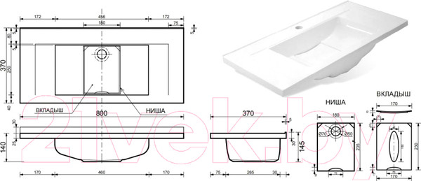 Изображение товара Накладка на сливное отверстие Эстет Элин / ФР-00002623