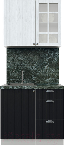 Изображение товара Кухонный гарнитур Интерлиния Берес 0.9А (дуб полярный/дуб английский/кастилло темный)