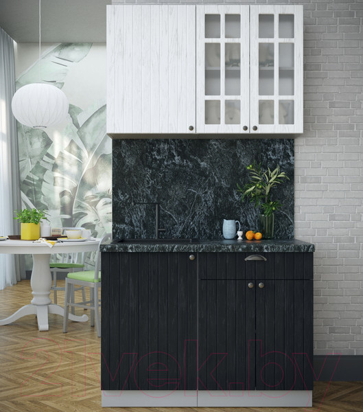 Изображение товара Кухонный гарнитур Интерлиния Берес 1.1А (дуб полярный/дуб английский/кастилло темный)