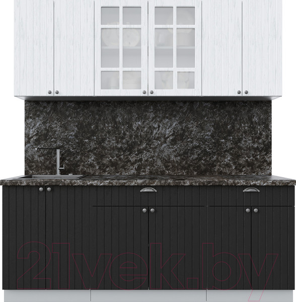 Изображение товара Кухонный гарнитур Интерлиния Берес 2.0А (дуб полярный/дуб английский/кастилло темный)