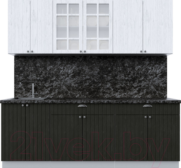 Изображение товара Кухонный гарнитур Интерлиния Берес 2.2А (дуб полярный/дуб английский/кастилло темный)