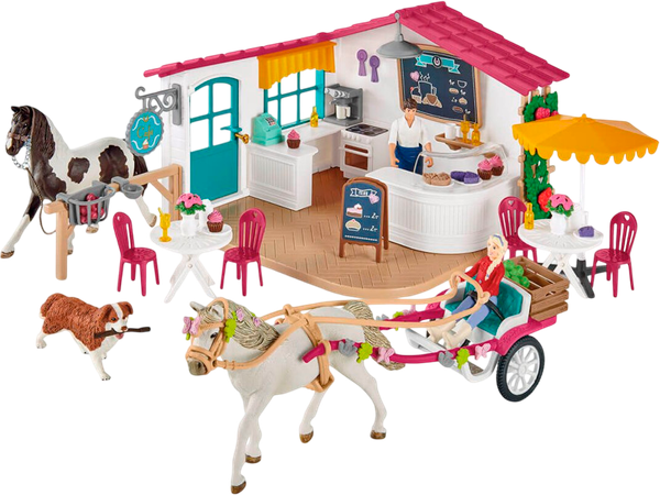 Изображение товара Игровой набор Schleich Поездка в карете в кафе Rider / 72158