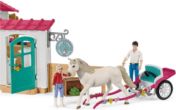 Изображение товара Игровой набор Schleich Поездка в карете в кафе Rider / 72158