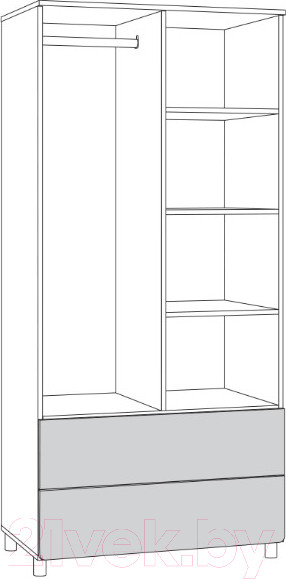 Изображение товара Шкаф Mobi Эйп 13.334 (белый PE шагрень/дуб белый Exclusive OW D4430)