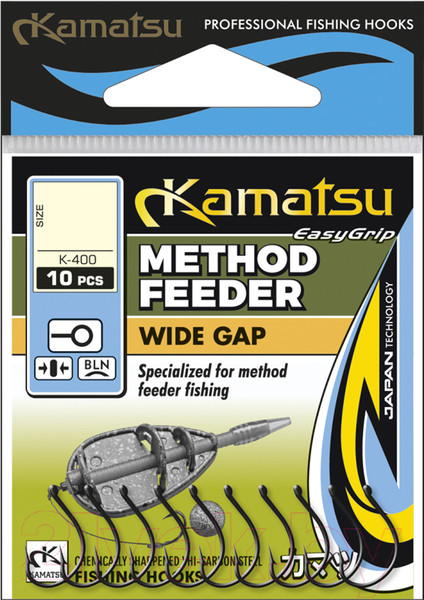 Изображение товара Набор крючков рыболовных KAMATSU Method Feeder Wide Gap K-400 12 / 513800312 (10шт)