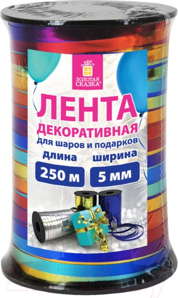 Изображение товара Лента декоративная Золотая сказка 591844 (мультицветный металлик)