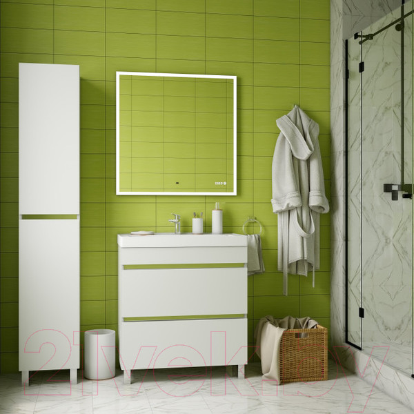 Изображение товара Зеркало Briz Элен Классик 80x80 / 227 01-42080-00 00 (с подсветкой, подогревом и часами)