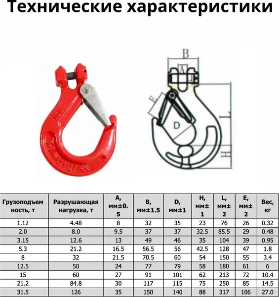 Изображение товара Крюк грузовой TOR 1.12т / 1231124