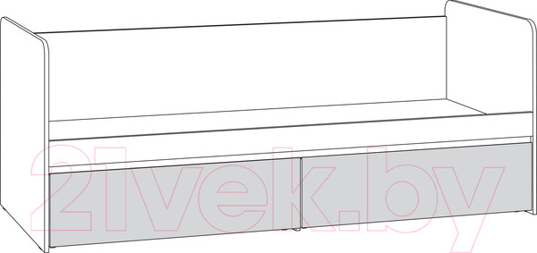 Изображение товара Кровать-тахта Mobi Торонто 11.39 (белый PE шагрень/стальной серый 1700 PE)