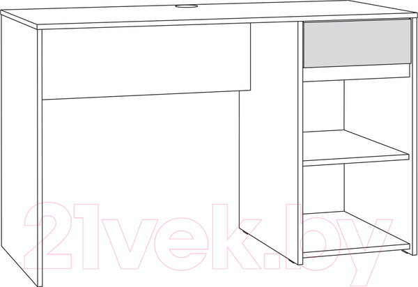 Изображение товара Письменный стол Mobi Торонто 12.149 (белый PE шагрень/стальной серый 1700 PE)