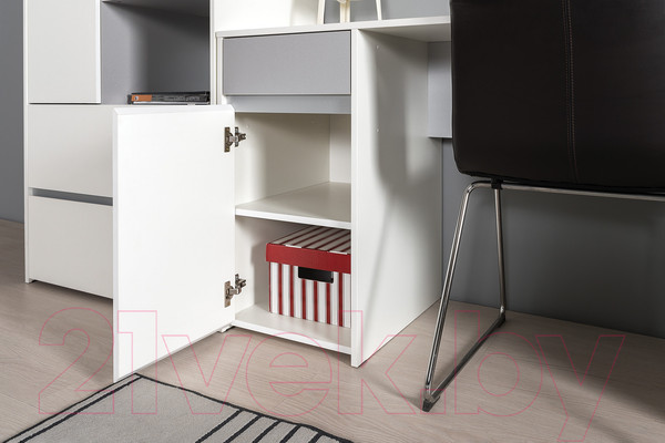 Изображение товара Письменный стол Mobi Торонто 12.149 (белый PE шагрень/стальной серый 1700 PE)