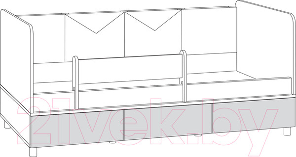 Изображение товара Кровать-тахта детская Mobi Эйп 11.40 (белый PE шагрень/белая шагрень 4101 ПВХ)