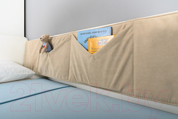 Изображение товара Кровать-тахта детская Mobi Эйп 11.40 (белый PE шагрень/белая шагрень 4101 ПВХ)