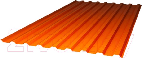 Изображение товара Монолитный поликарбонат Sunnex МП-20 Профилированный 1150x2000x0.8мм (янтарь)