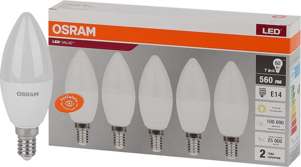 Изображение товара Лампа Osram LED Value 4058075577923 (уп. 5шт)