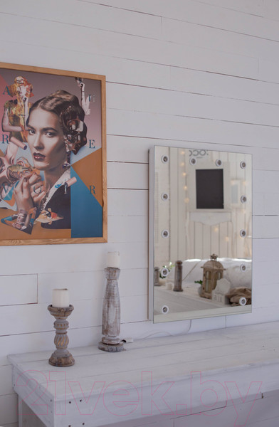 Изображение товара Зеркало Континент Гримерное Бриджит 12 ламп 60x80 (с Led лампами)