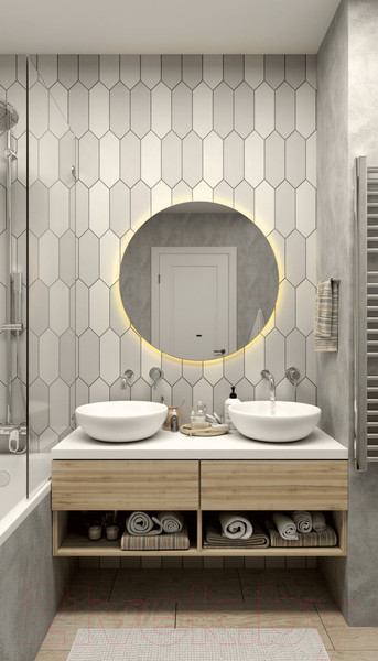 Изображение товара Зеркало Континент Ajour D 55 (бесконтактный сенсор, теплая подсветка)