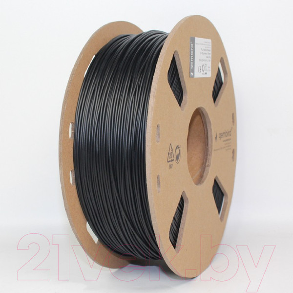 Изображение товара Пластик для 3D-печати Gembird 3DP-PLA-FL-01-BK (1.75мм, 1кг, черный)