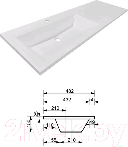 Изображение товара Тумба с умывальником Эстет Dallas Luxe L / ФР-00009683