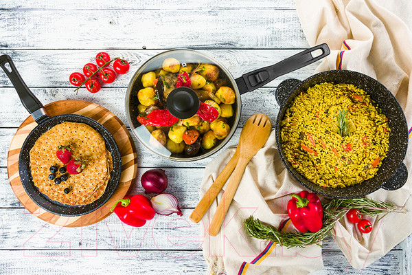 Изображение товара Сковорода Elan Gallery Гармония вкуса / 120108 (черный мрамор)