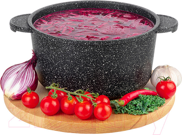 Изображение товара Кастрюля Elan Gallery Гармония вкуса / 120711 (2л, черный мрамор)