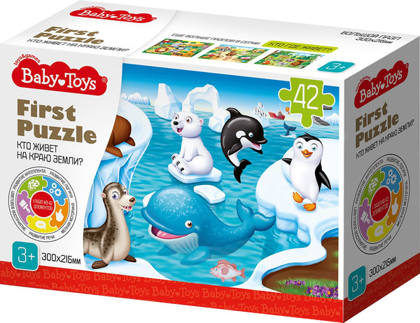 Изображение товара Пазл Baby Toys First Puzzle Кто живет на Краю земли / 04188 (42эл)