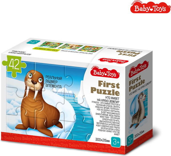 Изображение товара Пазл Baby Toys First Puzzle Кто живет на Краю земли / 04188 (42эл)