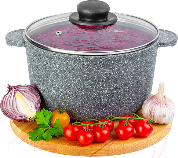 Изображение товара Кастрюля Elan Gallery Гармония вкуса / 120558 (серый мрамор)